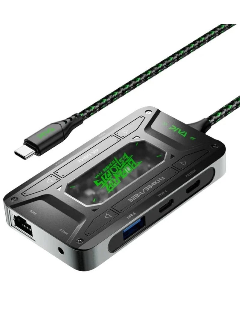 PIVA DS7 Type C 32bit Audio 7 Ports Supports Charging Up to 100W - Image 1